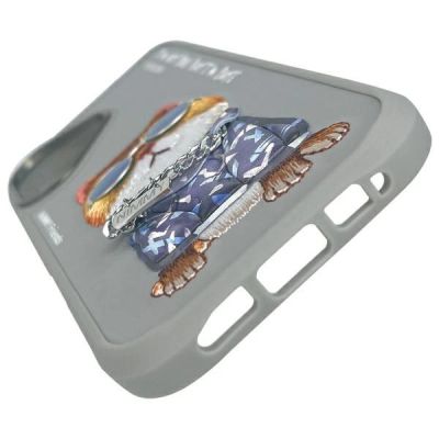 8. Nimmy Glasses Cool Cat iPhone 16 Hülle - Grau