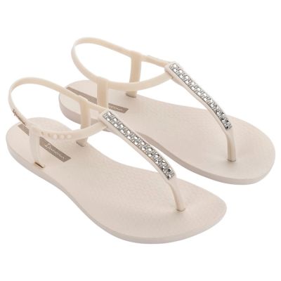 2. Ipanema Sandal Class Damen-Flip-Flop-Sandalen in Beige mit Strasssteinen
