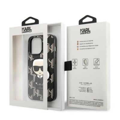 8. Karl Lagerfeld KLHCP13LPMNIKBK iPhone 13 Pro / 13 6.1" Hardcase schwarz/schwarz Monogram Ikonik Patch