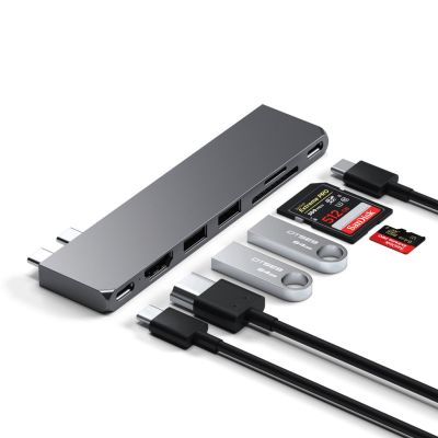 4. Satechi Type-C Pro Hub Slim Space Grau - Schlankes Gehäuse