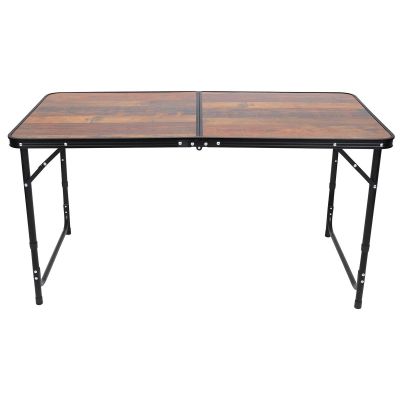 12. Klappbarer Campingtisch 120 x 60 x 70/62/55 cm, Holz