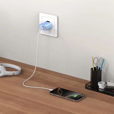 6. Tech-Protect NCA30 PD 30W QC3.0 USB-A / USB-C Wandladegerät - Blau