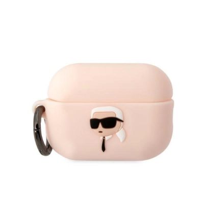 Karl Lagerfeld KLAP2RUNIKP AirPods Pro 2 Hülle pink/pink Silikon Karl Head 3D