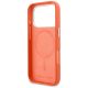 7. Karl Lagerfeld Karl & Choupette Head Pins Saffiano MagSafe Hülle für iPhone 17 Pro - Orange