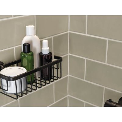 4. TESA MOON BLACK Duschkorb aus Aluminium zur Wandmontage