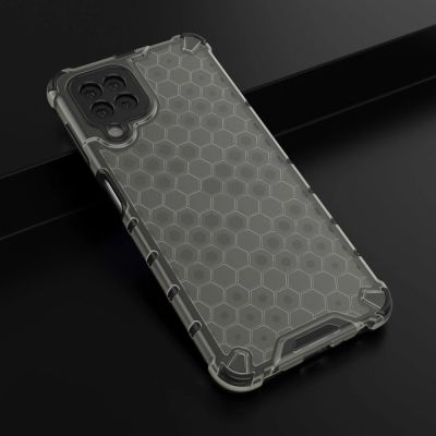 14. Honeycomb Handyhülle Schutzhülle mit TPU Rahmen für Samsung Galaxy A22 4G schwarz