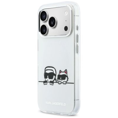 2. Karl Lagerfeld IML Karl & Choupette Peekaboo Logo MagSafe Hülle für iPhone 17 Pro Max - Weiß