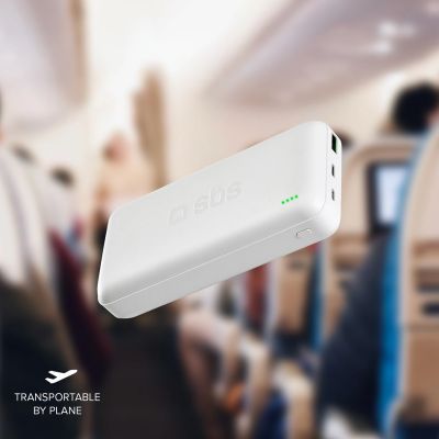 5. Powerbank SBS TTBB20000PD20W 20000 mAh 20W Power Delivery mit MicroUSB, USB-C, USB-A – Weiß