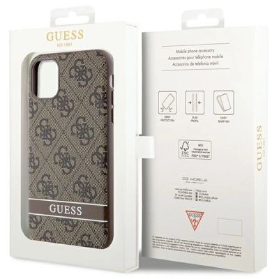 8. Guess GUHCN61P4SNW iPhone 11 / Xr braun/braunes Hardcase 4G Stripe