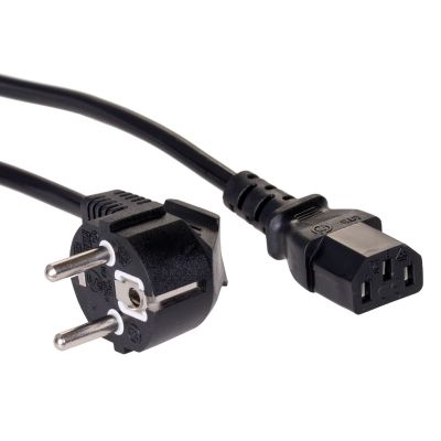 Akyga AK-PC AK-PC-06A Kabel (Hybrid C/E/F (CEE 7/7) M - C13 M Standard; 3 m; schwarz)