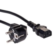 Akyga AK-PC AK-PC-06A Kabel (Hybrid C/E/F (CEE 7/7) M - C13 M Standard; 3 m; schwarz)