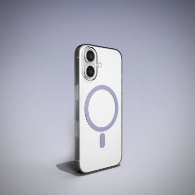 8. Puro Lite Mag TPU+PC-Hülle kompatibel mit MagSafe für iPhone 17 – Transparent mit rosa Ring