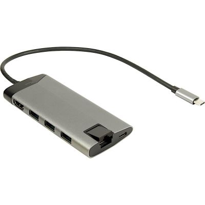 6. Inter-Tech GDC-802 Kabelgebundenes USB 3.2 Gen 1 (3.1 Gen 1) Typ-C-Notebook, Grau