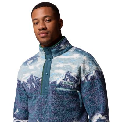 4. Columbia Helvetia II Fleece mit halbem Druckknopf, bedruckt, 2098461461, Blau, L