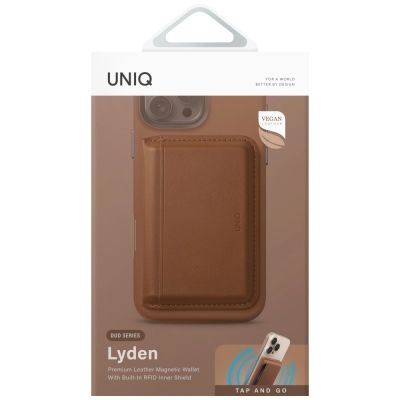 4. Uniq Lyden DS RFID-Magnetgeldbörse mit Telefonständer, Braun