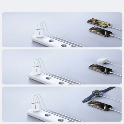 10. Joyroom JR-TCF14 20W USB-A USB-C Wandladegerät superdünn – Weiß