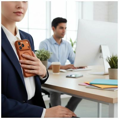 3. Uniq Veren iPhone 17 Pro Max Magclick Ladehülle – Orange