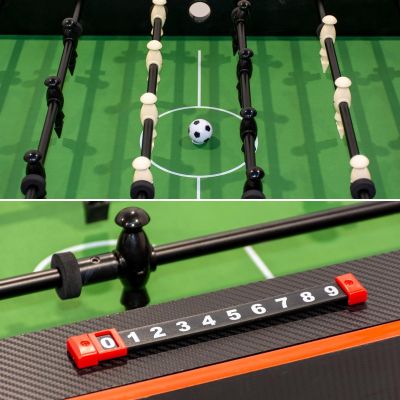 10. 3-in-1-Drehspieltisch: Billard, Tischfußball, Luftanschluss, 121 x 84,5 x 85,3 cm, Schwarz