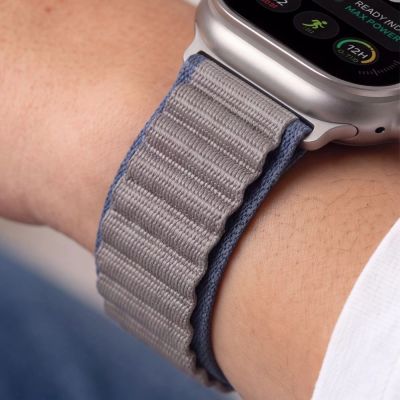 9. Tech-Protect Nylon Pro Armband für Apple Watch 44 / 45 / 46 / 49 mm – Navy-Grau