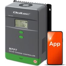 Qoltec MPPT-Solarladeregler mit Temperatursensor 80 A | 12 V / 24 V / 36 V / 48 V | LCD | Bluetooth | App | GEL | LiFePO4