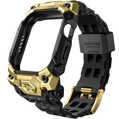 2. Supcase Unicorn Beetle Ore Hülle für Apple Watch 10/11 (46 mm) – Schwarz und Gold