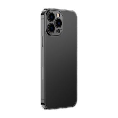 3. Baseus Frosted Glass Case Cover für iPhone 13 Pro Hardcover mit Gelrahmen schwarz (ARWS001001)