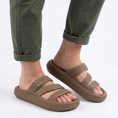 5. Sportliche Damen-Flip-Flops mit dicker Sohle für den Pool, braun, Big Star TT274A041
