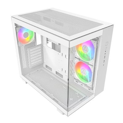 Montech KING 65 PRO PC-Gehäuse, Midi-Tower, ATX, ARGB, gehärtetes Glas – Weiß