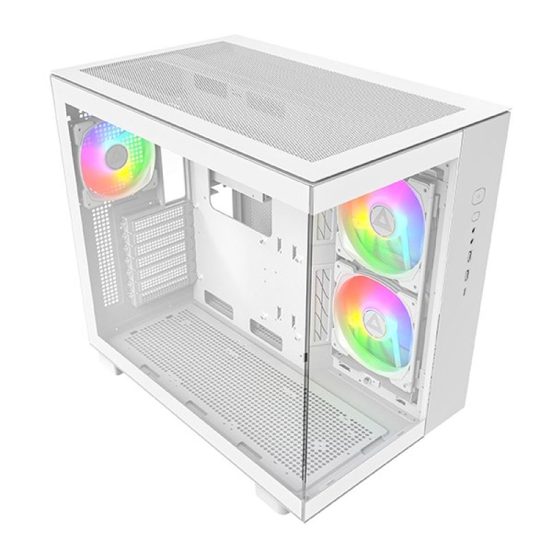 Montech KING 65 PRO PC-Gehäuse, Midi-Tower, ATX, ARGB, gehärtetes Glas – Weiß