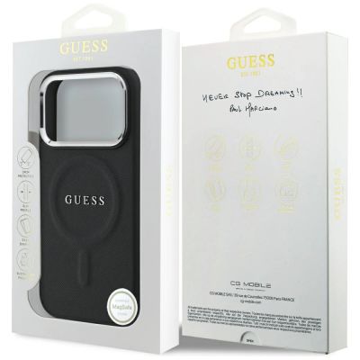 8. Guess Classic Logo MagSafe Hülle für iPhone 17 Pro – Schwarz