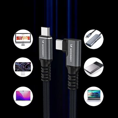 6. Wozinsky WPS2-UY41S USB-C USB4 40Gb/s 240W 2m abgewinkeltes Kabel - Schwarz