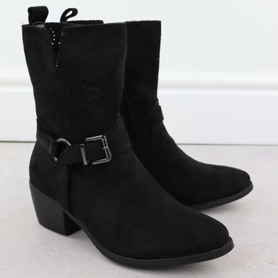 3. schwarze Wildleder-Cowboystiefel für Damen, M.Daszyński MR1921-47