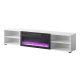 POLO TV-Schrank 180x33x39 weiß + schwarzer Kamin