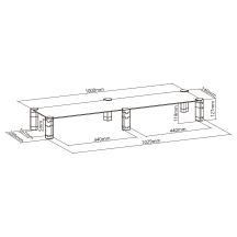 Maclean Doppelmonitorständer, max. 20 kg, gehärtetes Glas, (1029 x 285 x 127 mm), MC-936