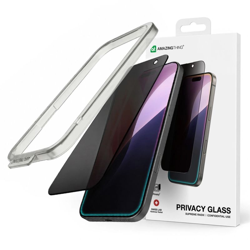 16. AmazingThing Radix Privacy Glass Sichtschutz-Hartglas für iPhone 16