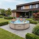7. VIRTUFIT RUNDER POOL 244 CM MIT FILTPUMPE BEIGE