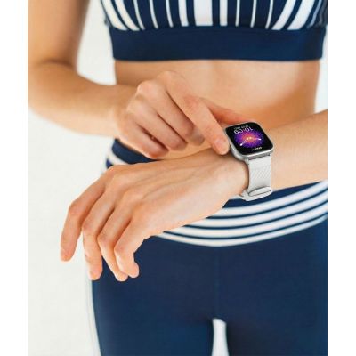 12. Smartwatch Gravity Silbernes Armband + Armband GT43-2