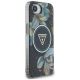 4. Guess IML Metal Glitter Flowers Triangle MagSafe Hülle für iPhone 16e - Schwarz