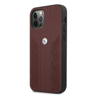 2. BMW Leather Curve Perforate Case für iPhone 12 Pro Max – Rot