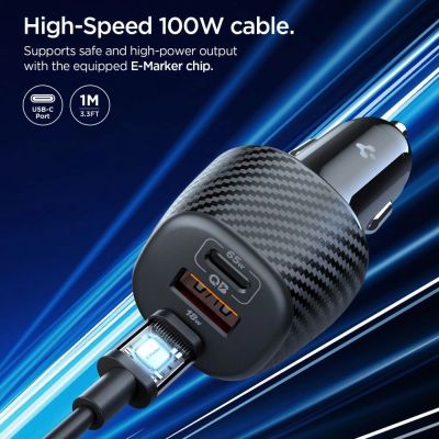 4. Spigen Essential EV1133 3-Port-Autoladegerät – Schwarz