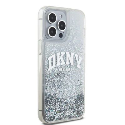 4. DKNY Liquid Glitter Big Logo Hülle für iPhone 15 Pro Max – Weiß