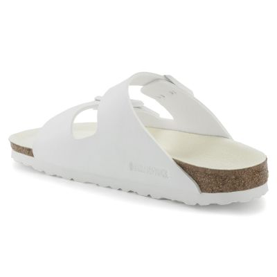 3. Birkenstock Arizona Birko-Flor Regular Damen/Herren Slides für breite Füße für den Sommer, Weiß (1019061)