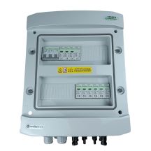 Hermetischer DC/AC-EMITER-Anschlusskasten IP65 mit Noark 1000V DC-Überspannungsableiter Typ 2, 2 x PV-String, 2 x MPPT // Noark AC-Begrenzer Typ 1+2, 10A 3-phasig