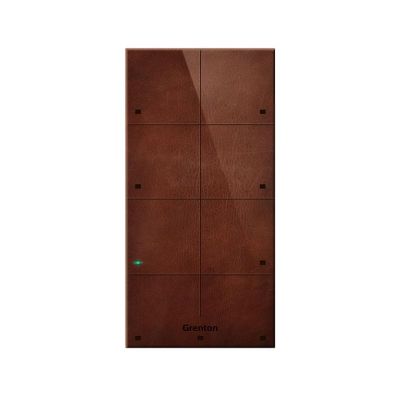 Grenton Touchpanel / 8 Touchfelder / TF-Bus / dunkle Front aus Naturleder