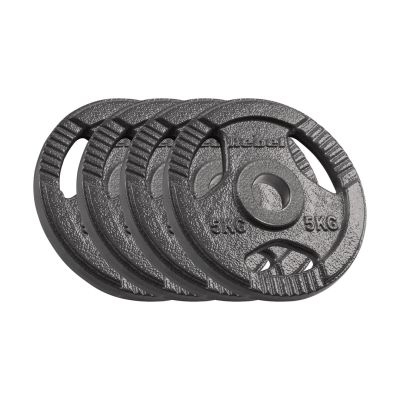 Olympia-Hantelset aus Gusseisen, 4 x 5 kg, 51-mm-Loch, mit Griffen, REBEL ACTIVE