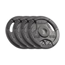 Olympia-Hantelset aus Gusseisen, 4 x 5 kg, 51-mm-Loch, mit Griffen, REBEL ACTIVE