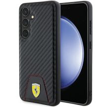 Ferrari Carbon Stitched Bottom Case für Samsung Galaxy S24 – Schwarz