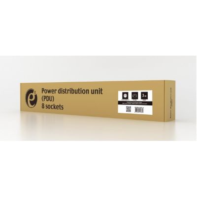 5. GEMBIRD Rack-Steckdosenleiste 19" PDU EG-PDU-014-FC14, 1U, 16 A, 8 französische Steckdosen, C14-Stecker, 3-m-Kabel