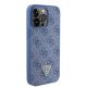 4. Guess GUHCP15XP4TDPB iPhone 15 Pro Max 6,7" blau/blaues Hardcase Leder 4G Triangle Strass