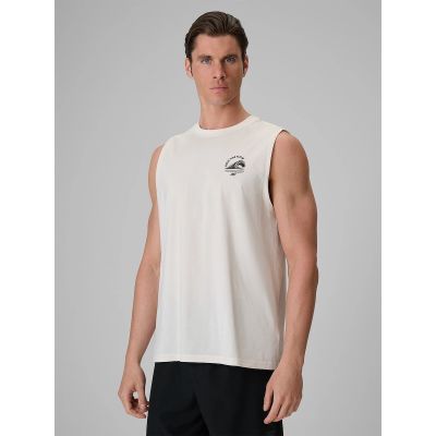 Lässiges, ärmelloses Herren-T-Shirt mit Aufdruck 4F 4FRSS26TSLEM365-11S